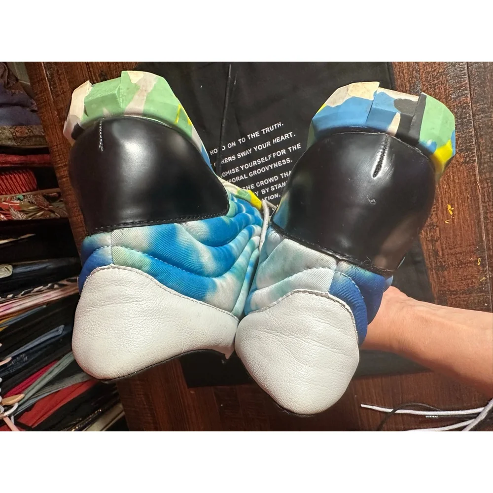 Men's John Fluevog Vegan Vogs Boots 11 Black Blue - Picture 10 of 13